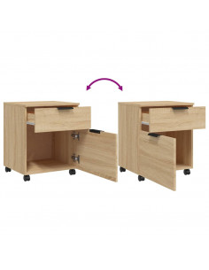 Schedario con Ruote Rovere Sonoma 45x38x54 cm Legno Multistrato 2