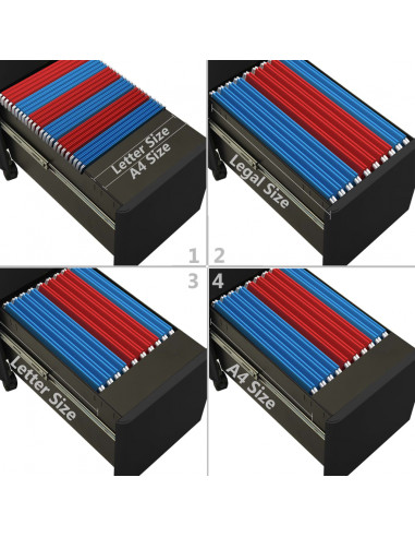 Schedario Mobile Antracite 30x45x59 cm in Acciaio