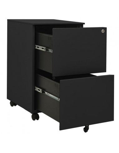 Schedario Mobile Antracite 39x45x67 cm in Acciaio