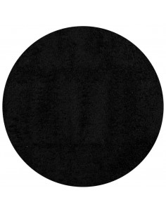 Tappeto Shaggy a Pelo Lungo Moderno Nero Ø 280 cm