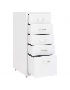 Schedario Mobile Bianco 28x41x69 cm in Metallo