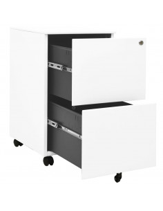 Schedario Mobile Bianco 39x45x67 cm in Acciaio