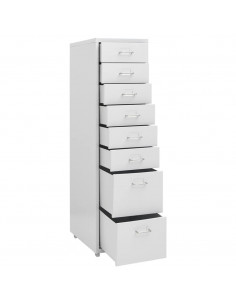 Schedario Mobile Grigio 28x41x109 cm in Metallo