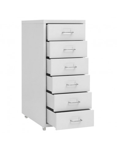Schedario Mobile Grigio 28x41x69 cm in Metallo