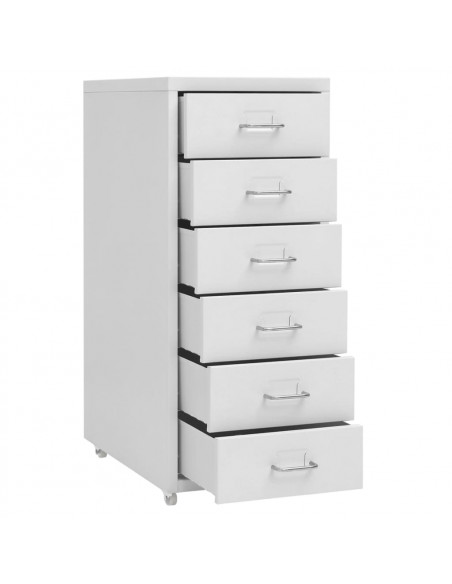 Schedario Mobile Grigio 28x41x69 cm in Metallo