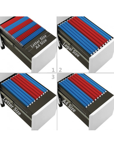 Schedario Mobile Grigio Chiaro 30x45x59 cm in Acciaio