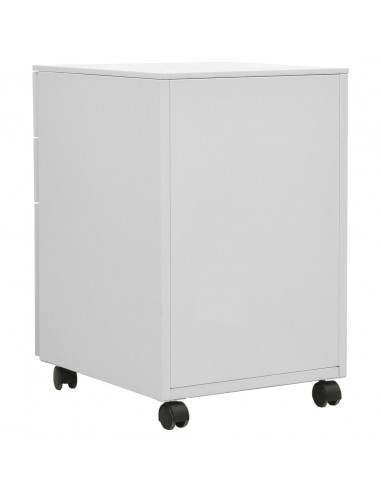 Schedario Mobile Grigio Chiaro 39x45x60 cm in Acciaio