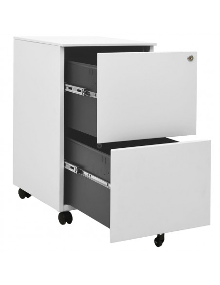 Schedario Mobile Grigio Chiaro 39x45x67 cm in Acciaio
