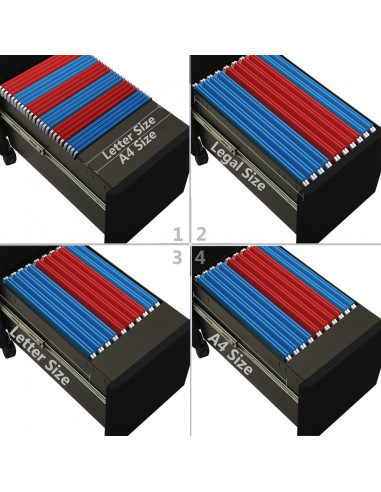 Schedario Mobile Nero 30x45x59 cm in Acciaio