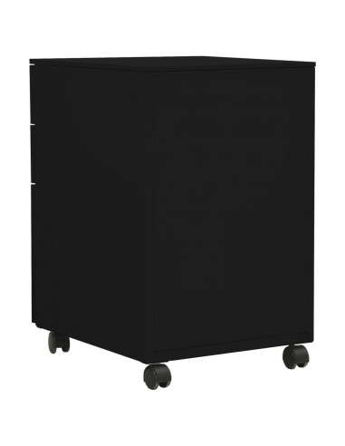 Schedario Mobile Nero 39x45x60 cm in Acciaio