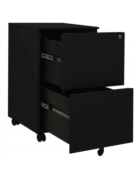 Schedario Mobile Nero 39x45x67 cm in Acciaio