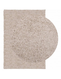 Tappeto Shaggy a Pelo Lungo Moderno Beige 120x170 cm 2