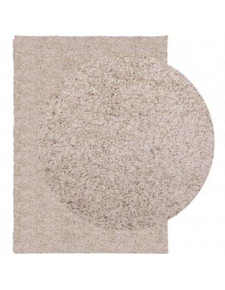 Tappeto Shaggy a Pelo Lungo Moderno Beige 120x170 cm