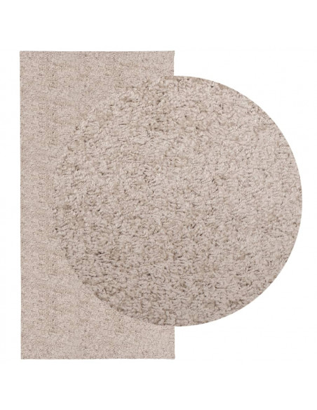 Tappeto Shaggy a Pelo Lungo Moderno Beige 100x200 cm
