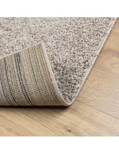 Tappeto Shaggy a Pelo Lungo Moderno Beige 100x200 cm