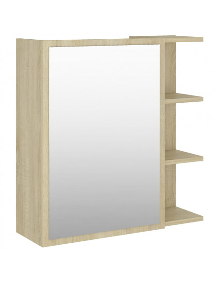 Mobile Bagno con Specchio Rovere Sonoma 62,5x20,5x64Multistrato