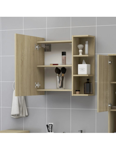 Mobile Bagno con Specchio Rovere Sonoma 62,5x20,5x64Multistrato