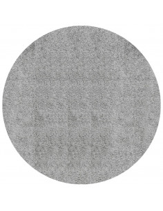 Tappeto Shaggy a Pelo Lungo Moderno Grigio Ø 120 cm