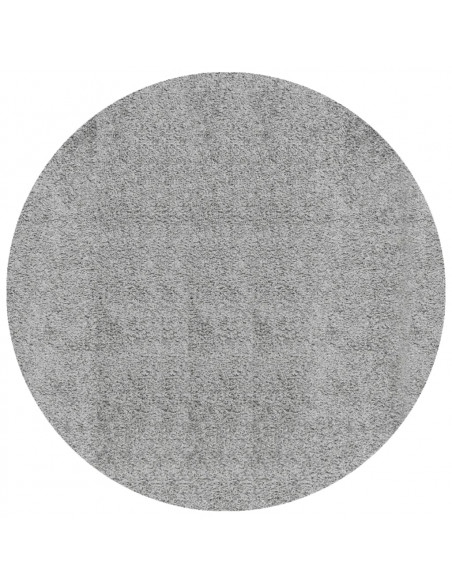 Tappeto Shaggy a Pelo Lungo Moderno Grigio Ø 120 cm