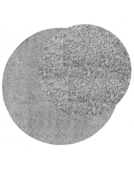 Tappeto Shaggy a Pelo Lungo Moderno Grigio Ø 120 cm