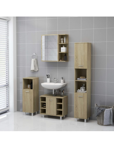 Mobile Bagno con Specchio Rovere Sonoma 62,5x20,5x64Multistrato
