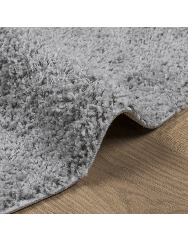 Tappeto Shaggy a Pelo Lungo Moderno Grigio Ø 120 cm