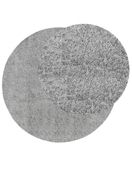 Tappeto Shaggy a Pelo Lungo Moderno Grigio Ø 280 cm