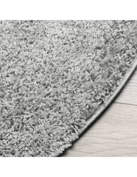 Tappeto Shaggy a Pelo Lungo Moderno Grigio Ø 280 cm