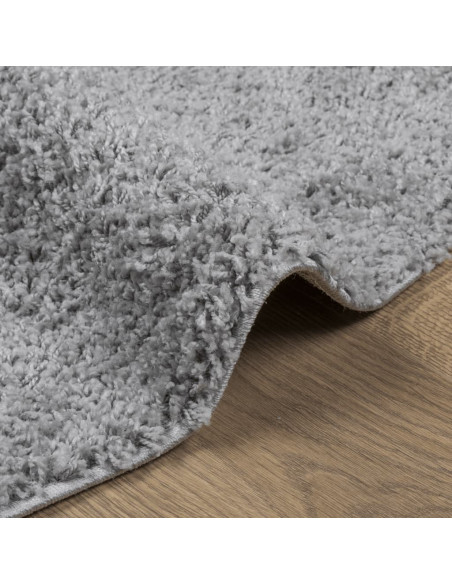 Tappeto Shaggy a Pelo Lungo Moderno Grigio Ø 280 cm