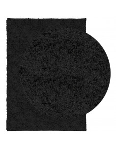 Tappeto Shaggy a Pelo Lungo Moderno Nero 120x170 cm 2