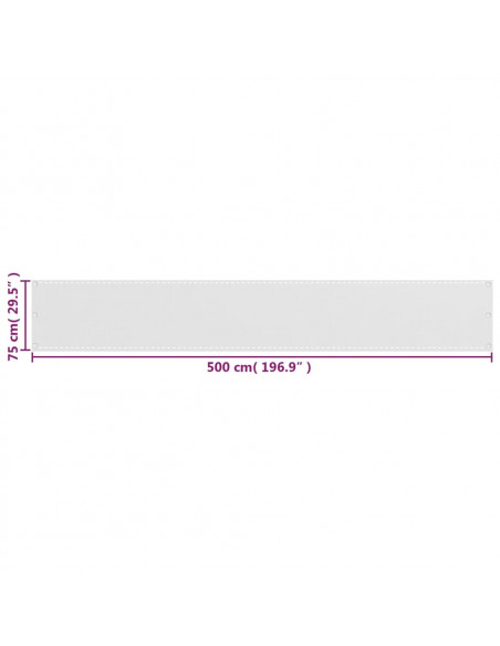 Schermo Frangivista per Balcone Bianco 75x500 cm in HDPE