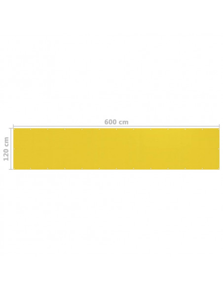 Schermo Frangivista per Balcone Giallo 120x600 cm in HDPE