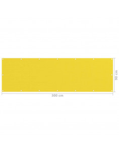 Schermo Frangivista per Balcone Giallo 90x300 cm in HDPE