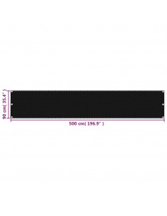 Schermo Frangivista per Balcone Nero 90x500 cm in HDPE 2