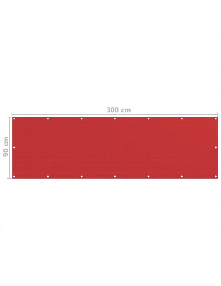 Schermo Frangivista per Balcone Rosso 90x300 cm in HDPE