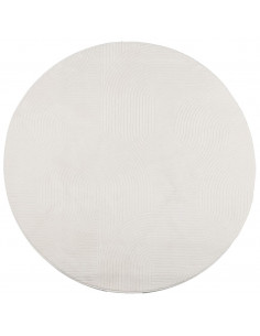 Tappeto IZA a Pelo Corto con Aspetto Scandinavo Crema Ø 120 cm