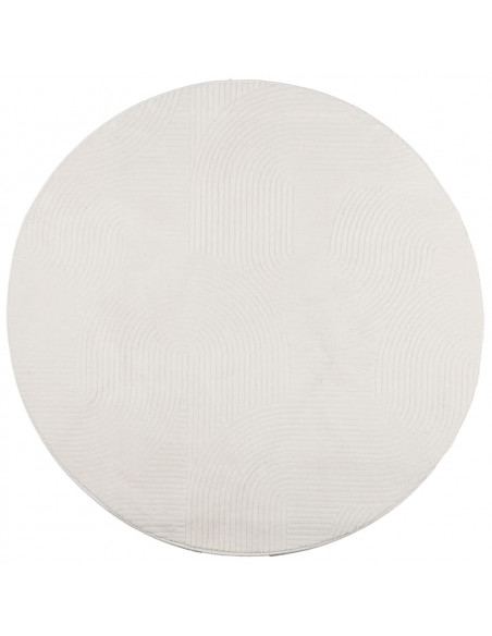 Tappeto IZA a Pelo Corto con Aspetto Scandinavo Crema Ø 120 cm