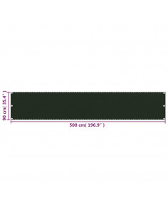 Schermo Frangivista per Balcone Verde Scuro 90x500 cm in HDPE