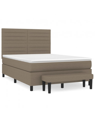 Giroletto a Molle con Materasso Tortora 140x190 cm in Tessuto