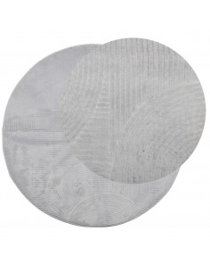 Tappeto IZA a Pelo Corto con Aspetto Scandinavo Grigio Ø 100 cm 2