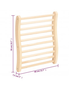 Schienale a Forma di S per Sauna in Legno Massello di Pino