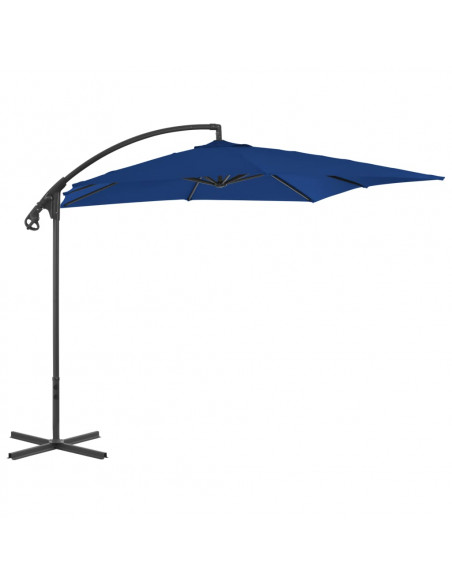 Ombrellone a Sbalzo con Palo in Acciaio 250x250 cm Azzurro