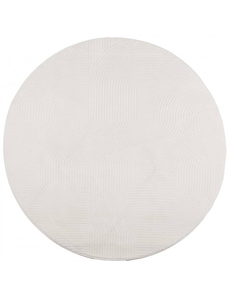 Tappeto IZA a Pelo Corto con Aspetto Scandinavo Crema Ø 80 cm