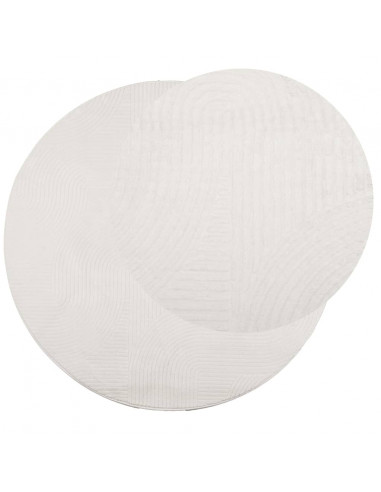 Tappeto IZA a Pelo Corto con Aspetto Scandinavo Crema Ø 80 cm