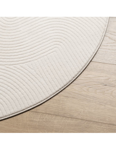 Tappeto IZA a Pelo Corto con Aspetto Scandinavo Crema Ø 80 cm