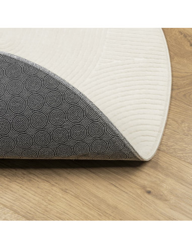 Tappeto IZA a Pelo Corto con Aspetto Scandinavo Crema Ø 80 cm