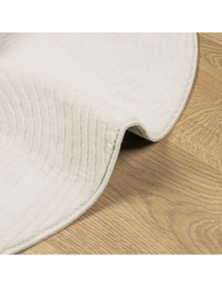 Tappeto IZA a Pelo Corto con Aspetto Scandinavo Crema Ø 80 cm