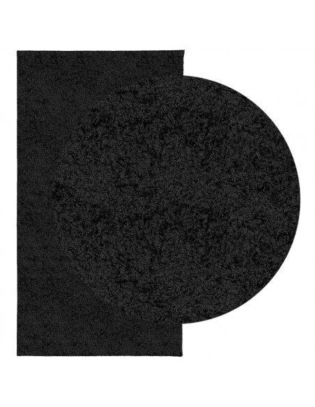 Tappeto Shaggy a Pelo Lungo Moderno Nero 80x150 cm