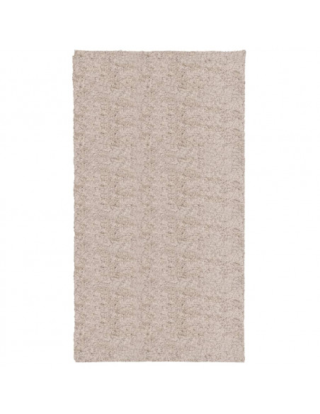 Tappeto Shaggy a Pelo Lungo Moderno Beige 60x110 cm