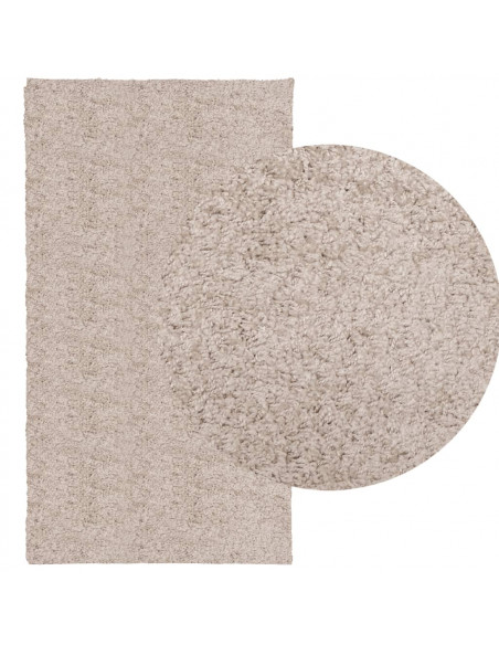 Tappeto Shaggy a Pelo Lungo Moderno Beige 60x110 cm
